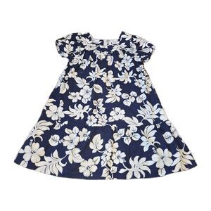 ROYAL CREATIONS HAWAII NWOT 4X Blue White Hibiscus Floral Peplum Mumu Dress USA